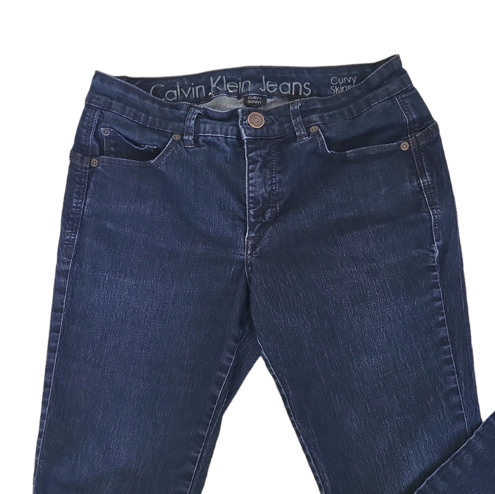 EUC Calvin Klein women's Navy denim curvy skinny jeans, 29/8